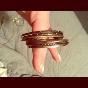 Gold and silver bangles